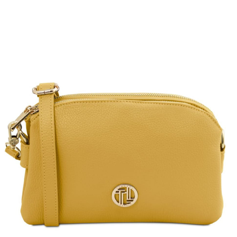 Женская кожаная сумка через плечо Tuscany Lily TL142375 (Pastel yellow)