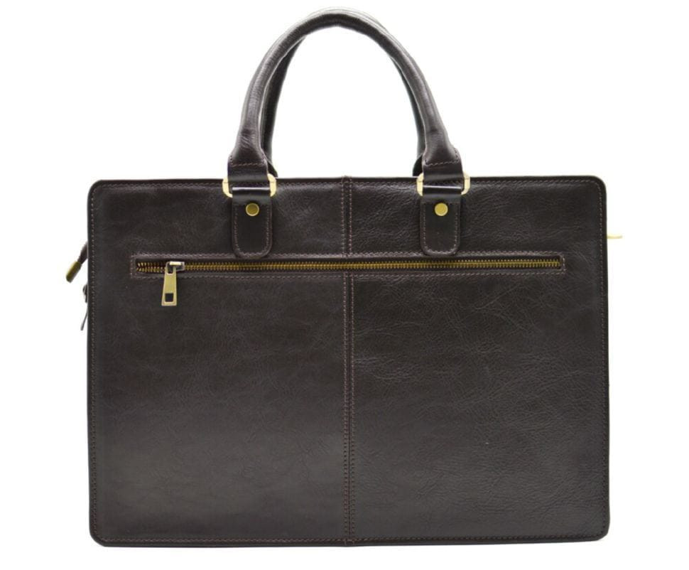 Кожанная сумка портфель TARWA, TC-4964-4lx темно-коричневая — 3