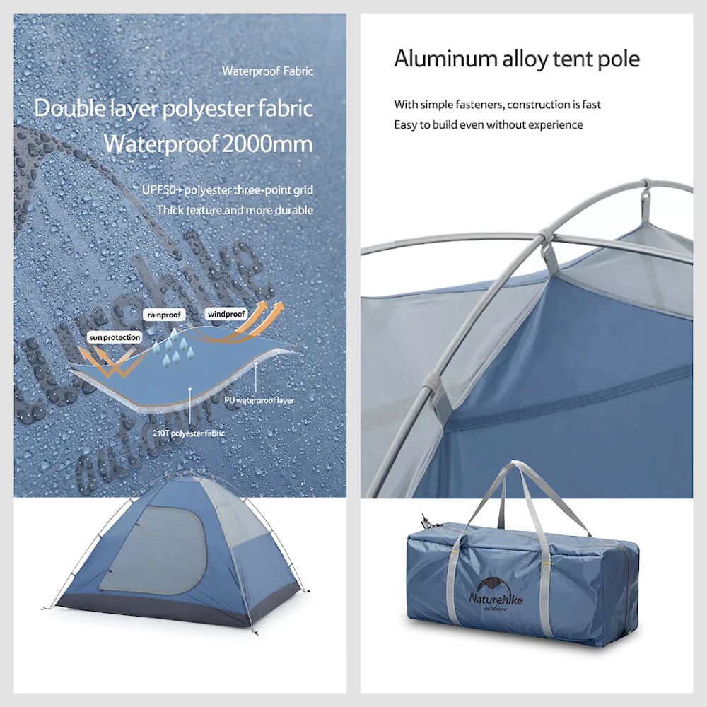 Намет чотиримісний Naturehike NH21ZP015, темно-зелений — 3