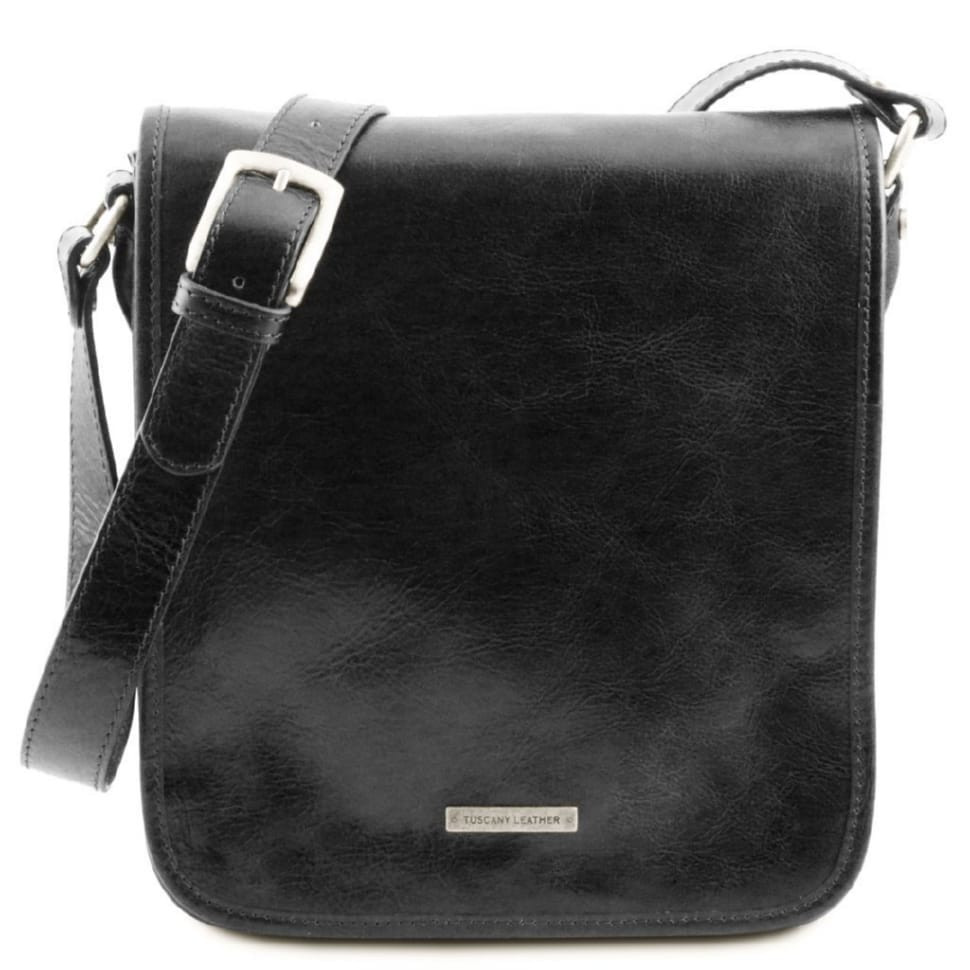 Мужской большой кожаный мессенджер Tuscany Leather Messenger TL141255 (Черный) — 2