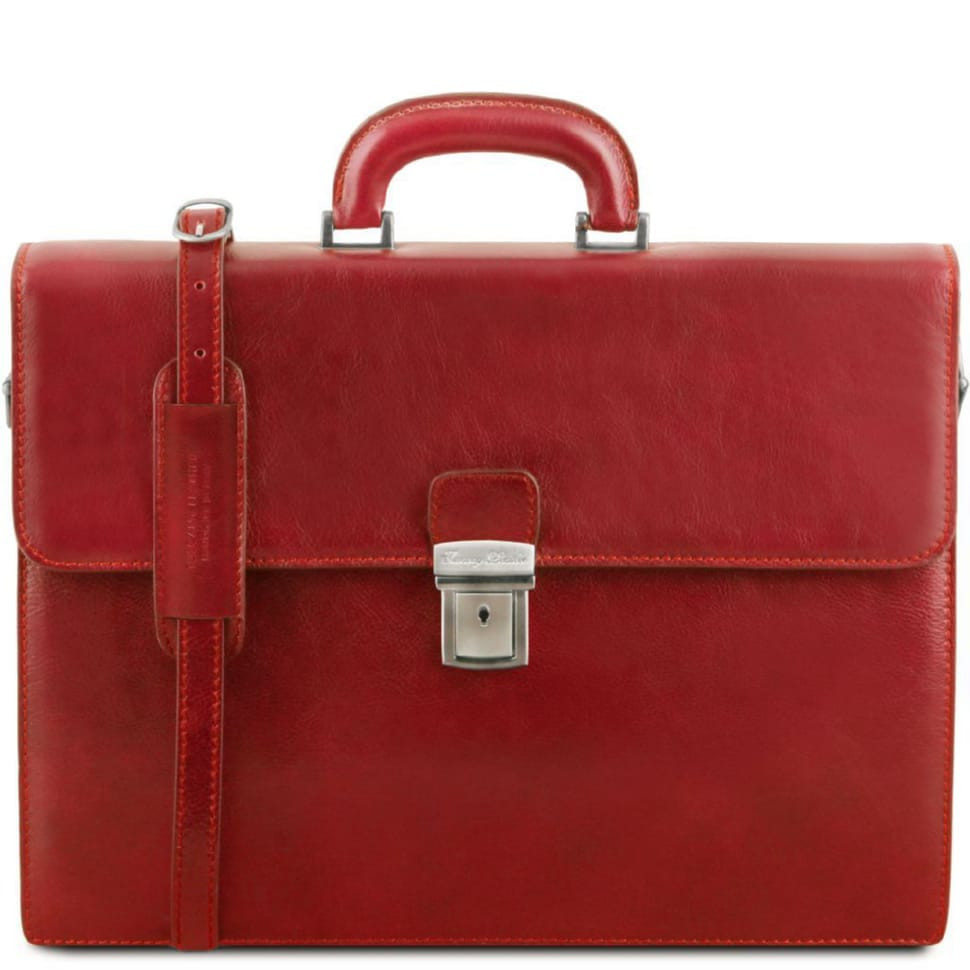 Кожаный портфель на два отделения для мужчин Tuscany Leather PARMA TL141350  (Красный) — фото 1