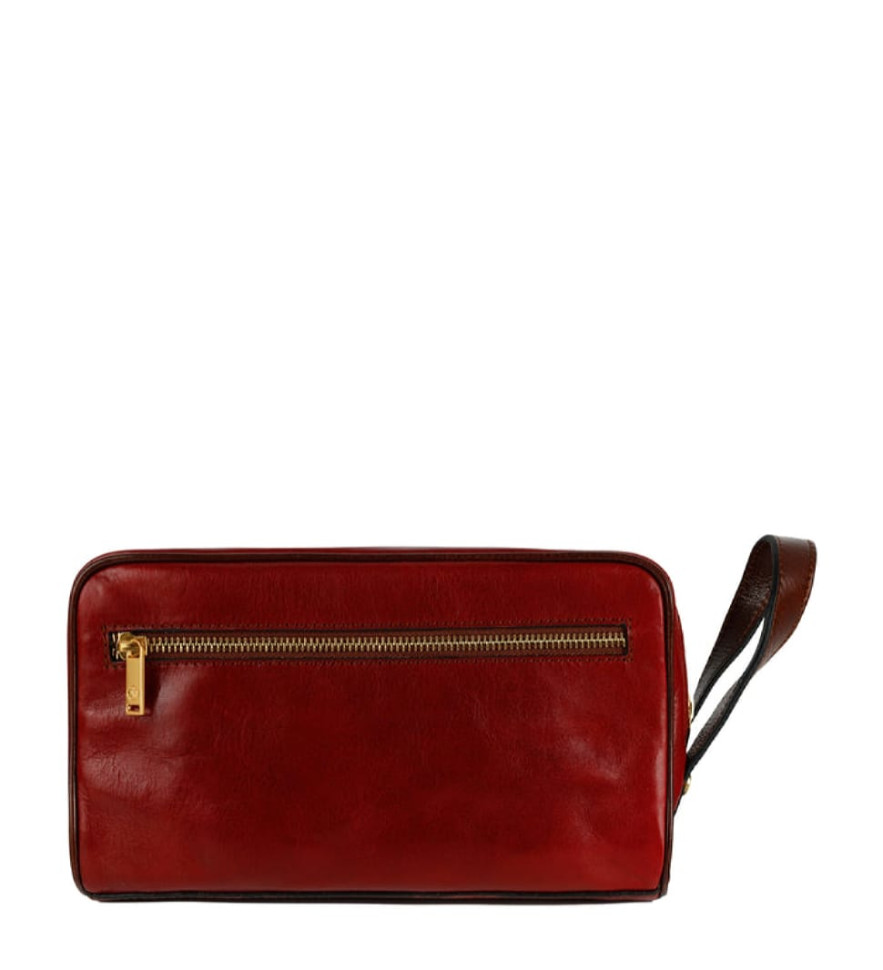 Женская кожаная косметичка Dopp Kit - All the Kings Men -  Красный цвет - Time Resistance 5231901W — 4