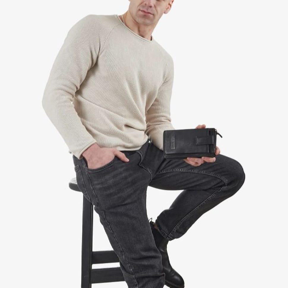 Кошелек-клатч Hill Burry HB19109 черный мужской — 4