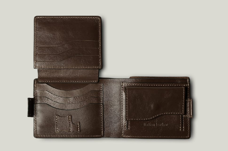 Кожаное портмоне Аmico Grande Pelle, глянец шоколад 515620 — 3