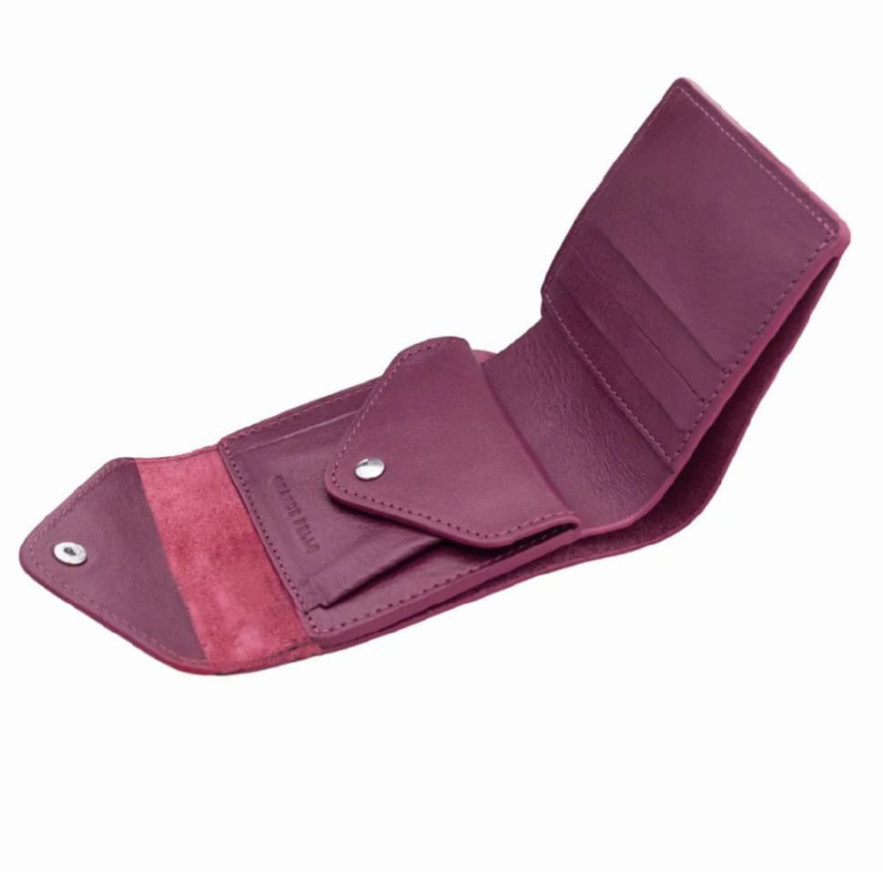 Мужское кожаное портмоне бордовое Grande Pelle 546661 — 3