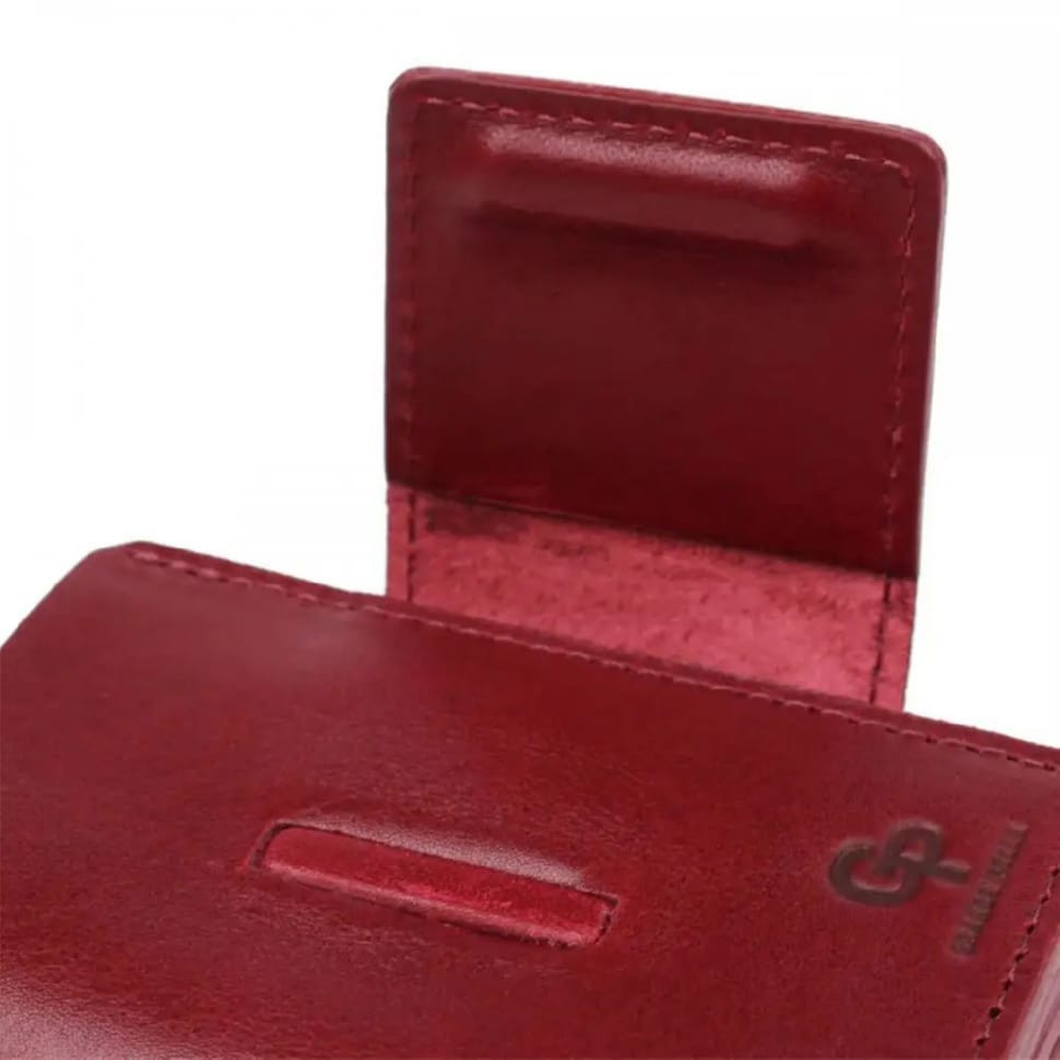 Портмоне кожаное, глянец, бордовое Grande Pelle 504661 — 3