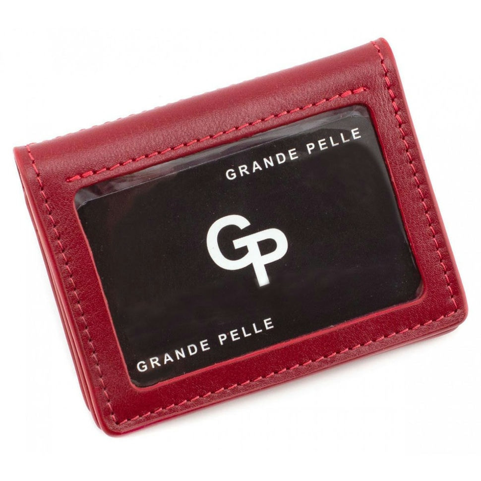 Обложка на права ID паспорт автодокументи Grande Pelle 221660 красная — 3