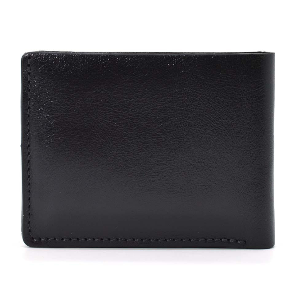Мужское кожаное портмоне черное глянцевое Grande Pelle 508610 — 4