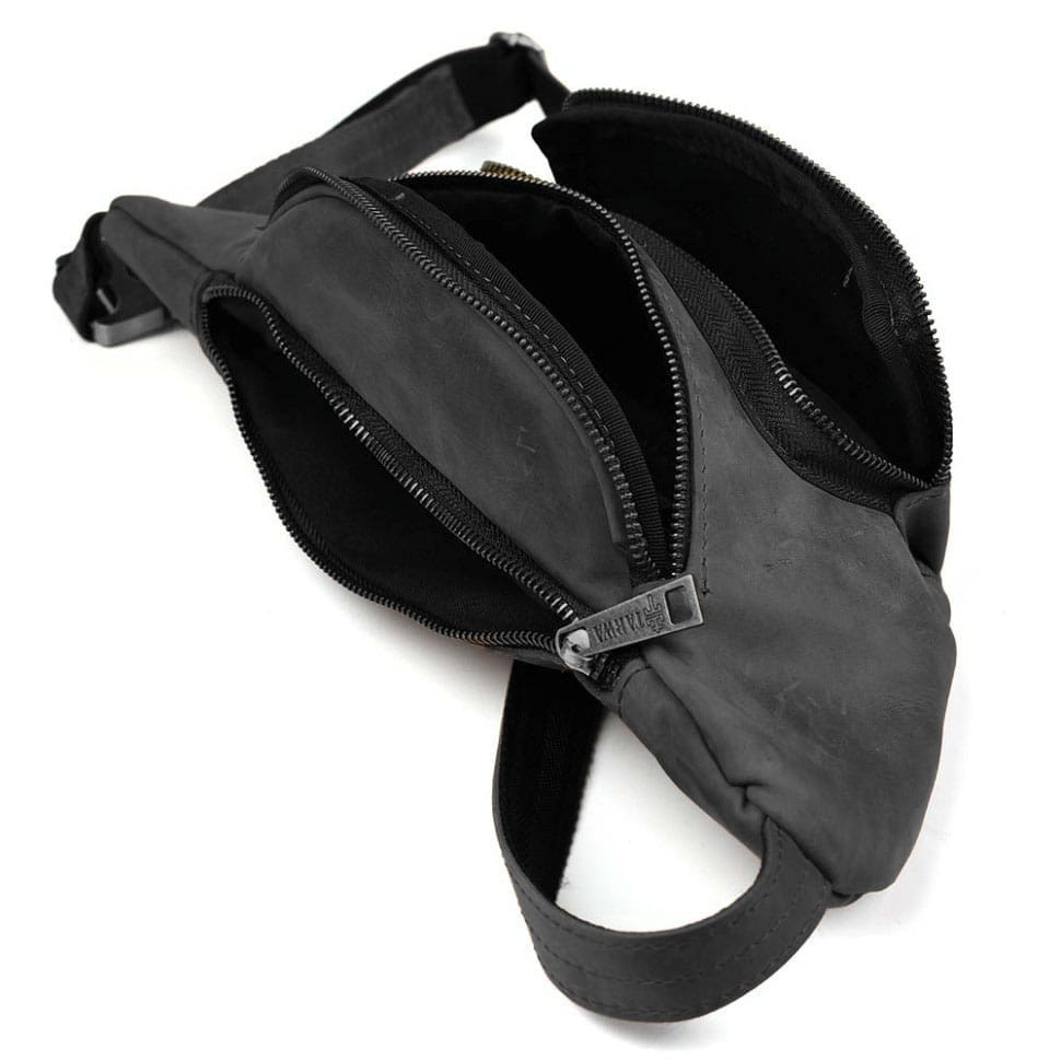 Стильная сумка на пояс бренда TARWA RA-3079-3md в черном crazy horse — 4