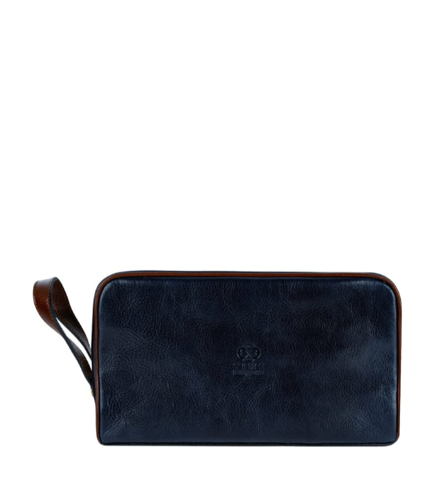 Женская кожаная косметичка Dopp Kit - All the Kings Men -  Синий цвет - Time Resistance 5232001W — фото 1