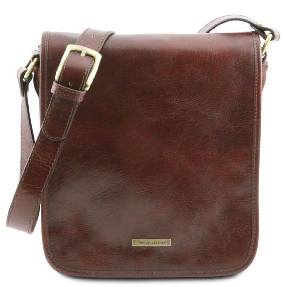 Мужской большой кожаный мессенджер Tuscany Leather Messenger TL141255 (Коричневый)