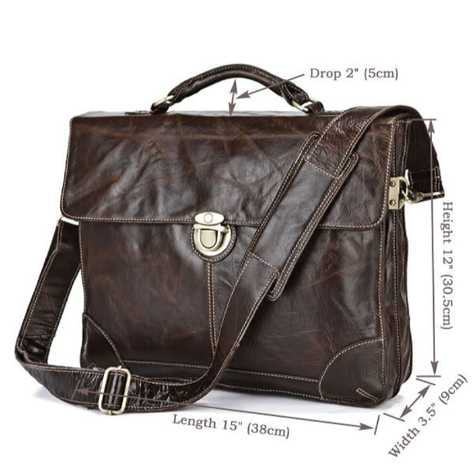 Кожаный портфель мужской, бриф, slim-дизайн 7091Q John McDee — 4