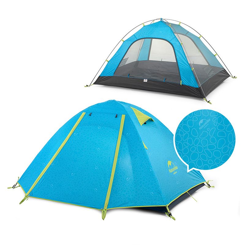 Намет чотиримісний Naturehike P-Series NH18Z044-P 210T/65D, блакитний — 2