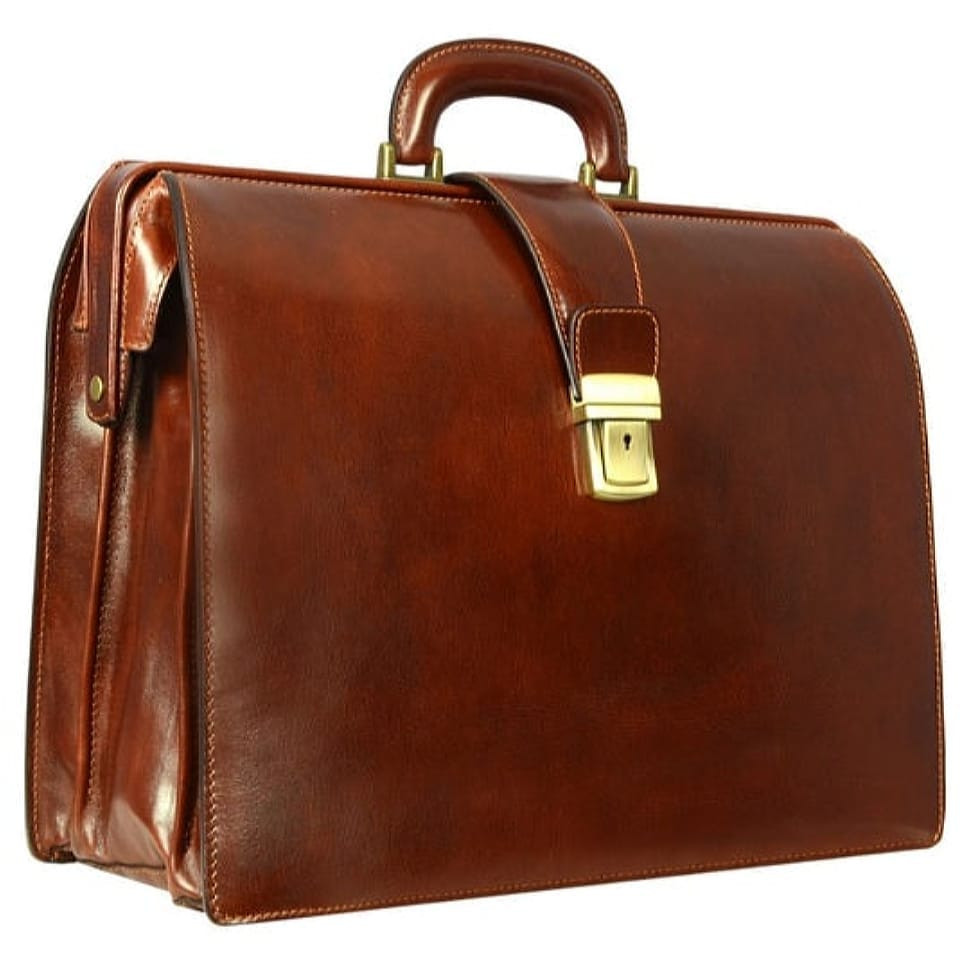 Большой кожаный портфель - The Firm - коричневый Time Resistance 5191501 — 3