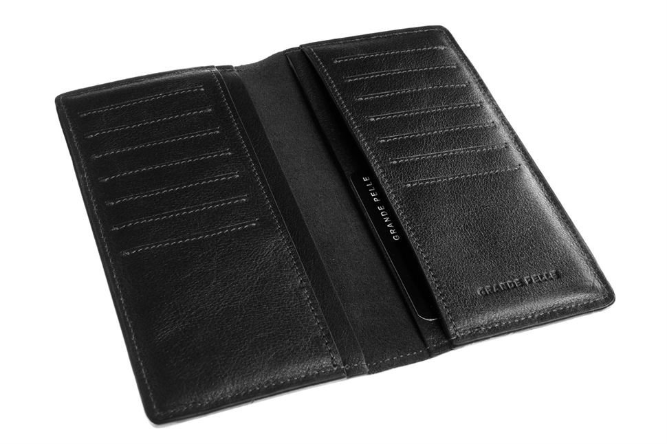 Портмоне мужское длинное визитница, черный Grande Pelle 522610 — 2