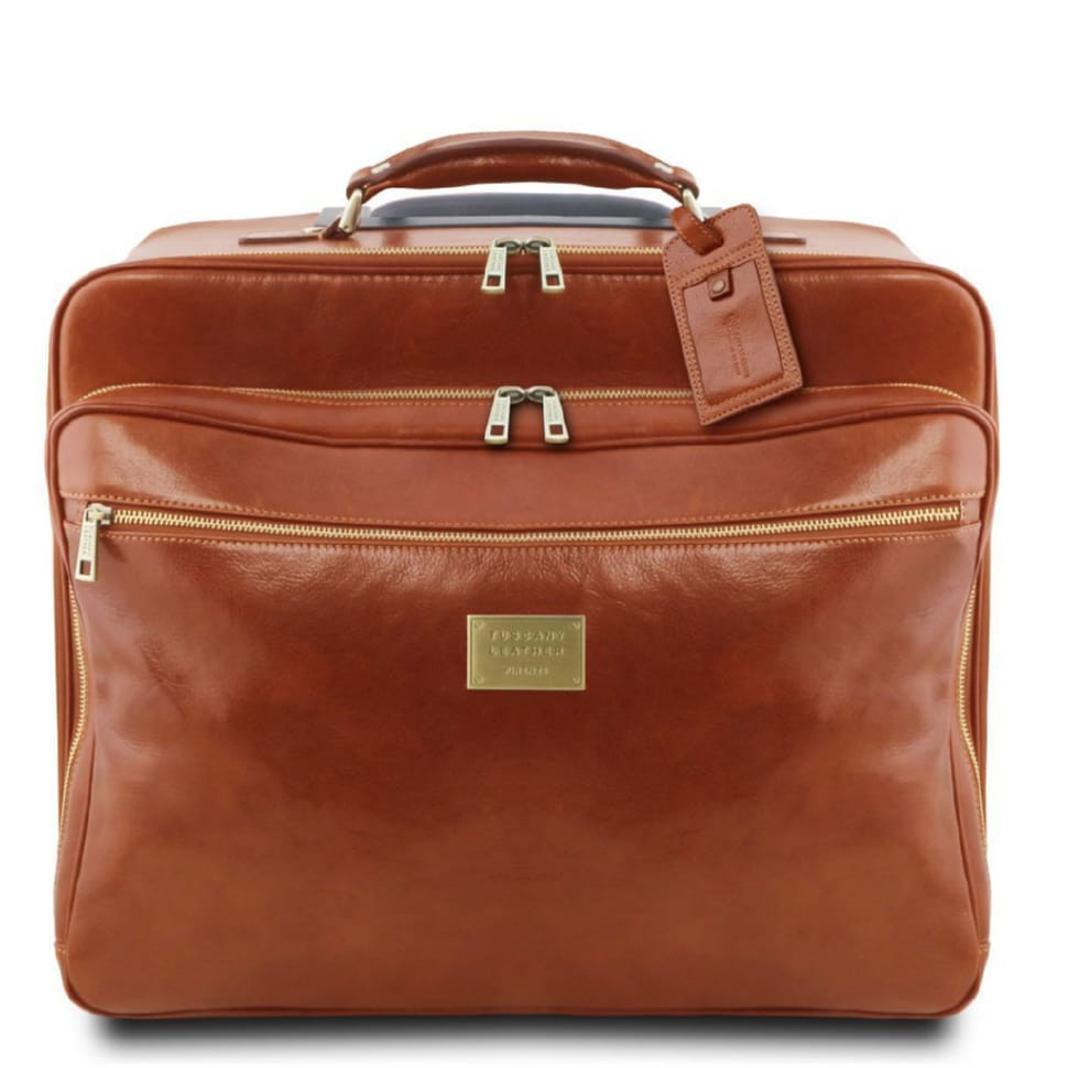 Кожаная салонная сумка чемодан пилота Varsavia Tuscany Leather TL141888 (Мед)