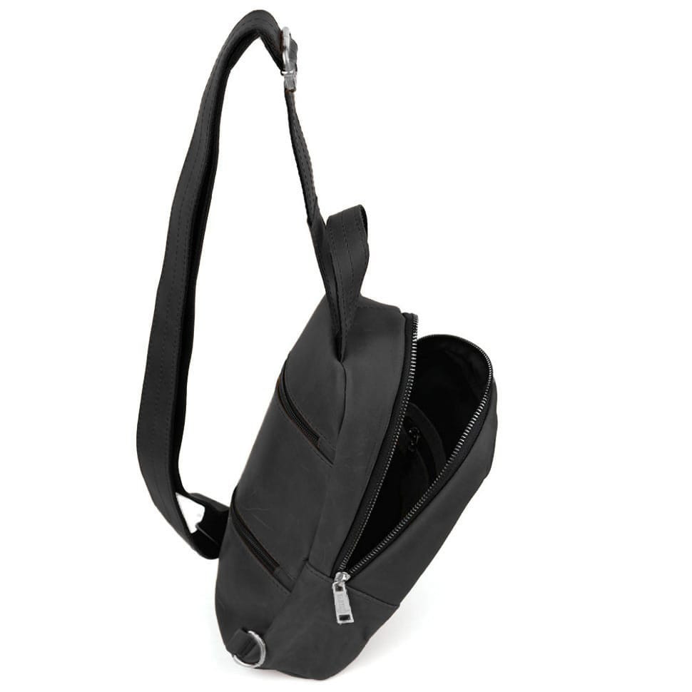 Рюкзак слинг кожаный объемный с карманами TARWA RA-6010-3md — 4