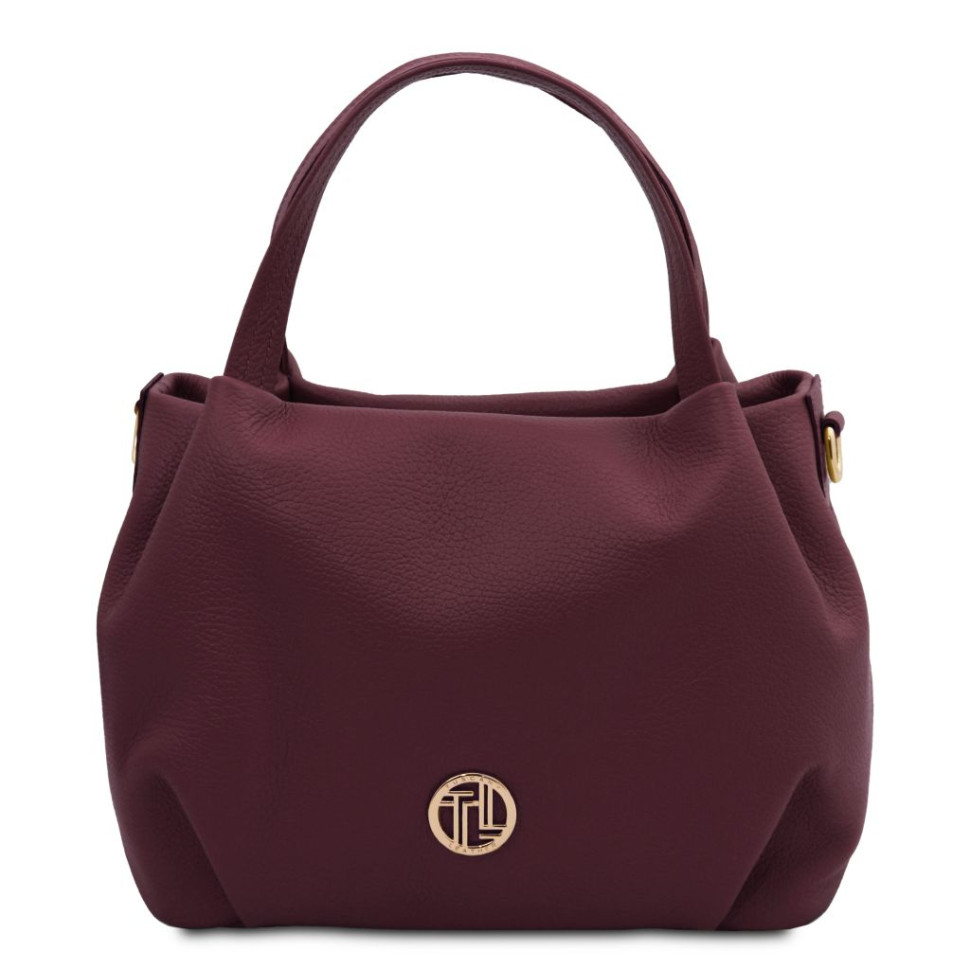Женская кожаная мягкая итальянская сумка Nora Tuscany TL142372 (Bordeaux)