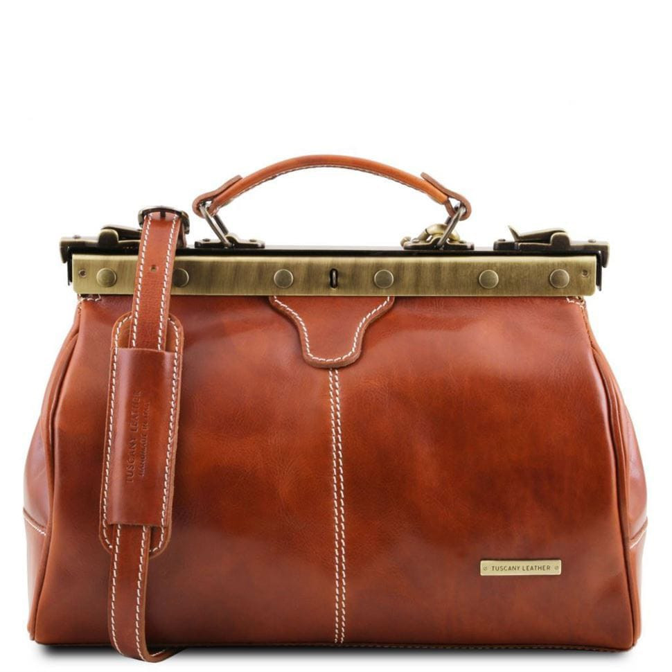 Кожаная сумка саквояж Tuscany Leather Michelangelo TL10038 (Мед) — фото 1