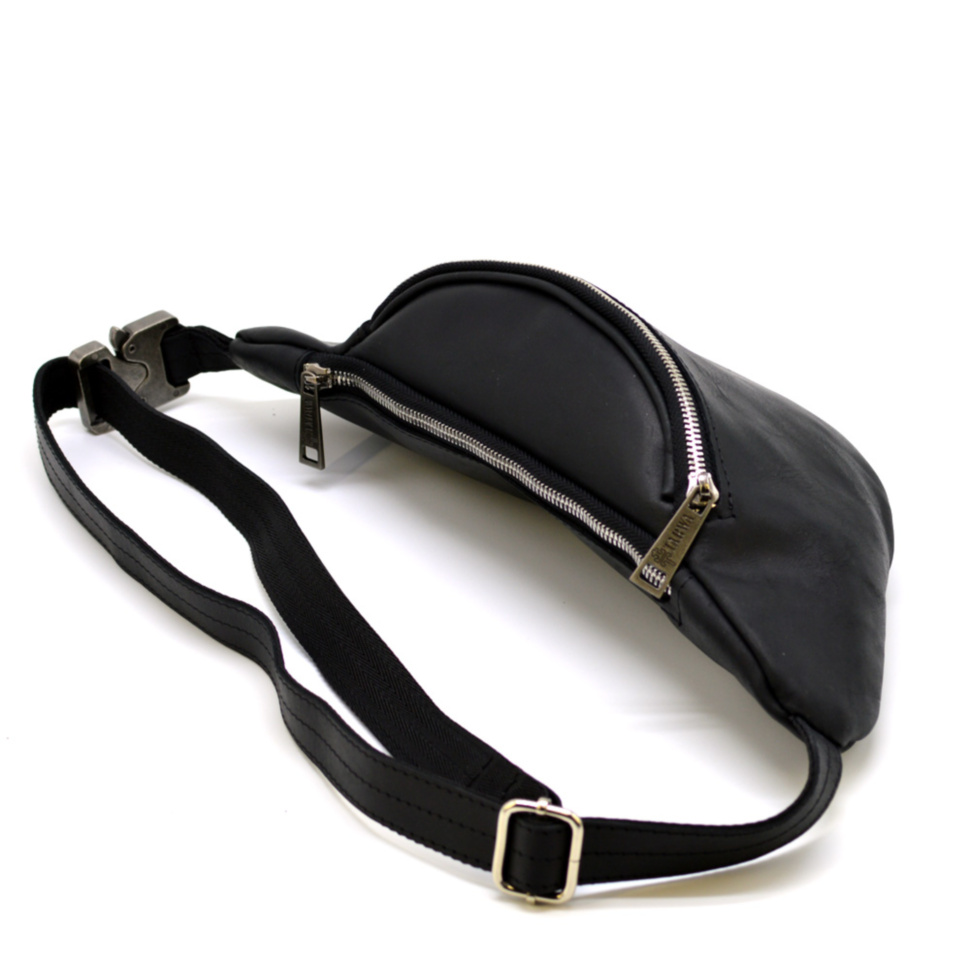 Напоясная сумка из черной кожи Crazy horse бренда RA-3036-4lx TARWA — 3