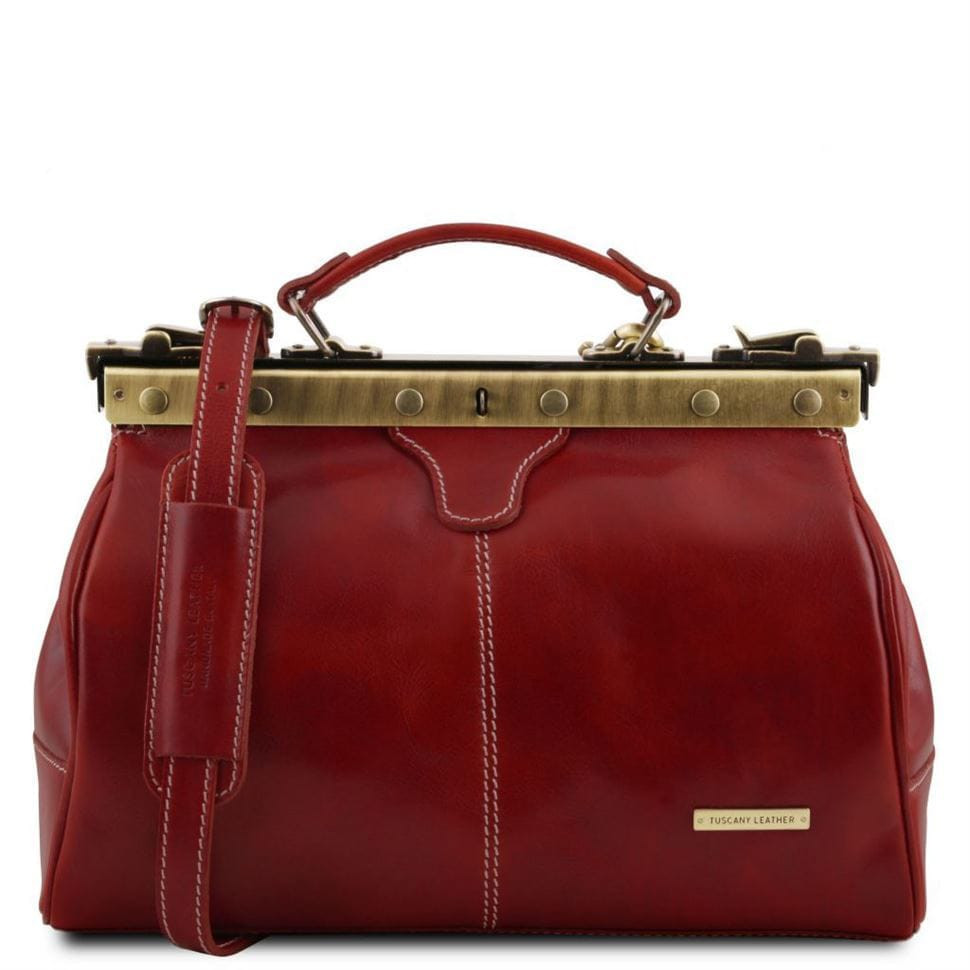 Шкіряна сумка саквояж Tuscany Leather Michelangelo TL10038 (червоний) — 2