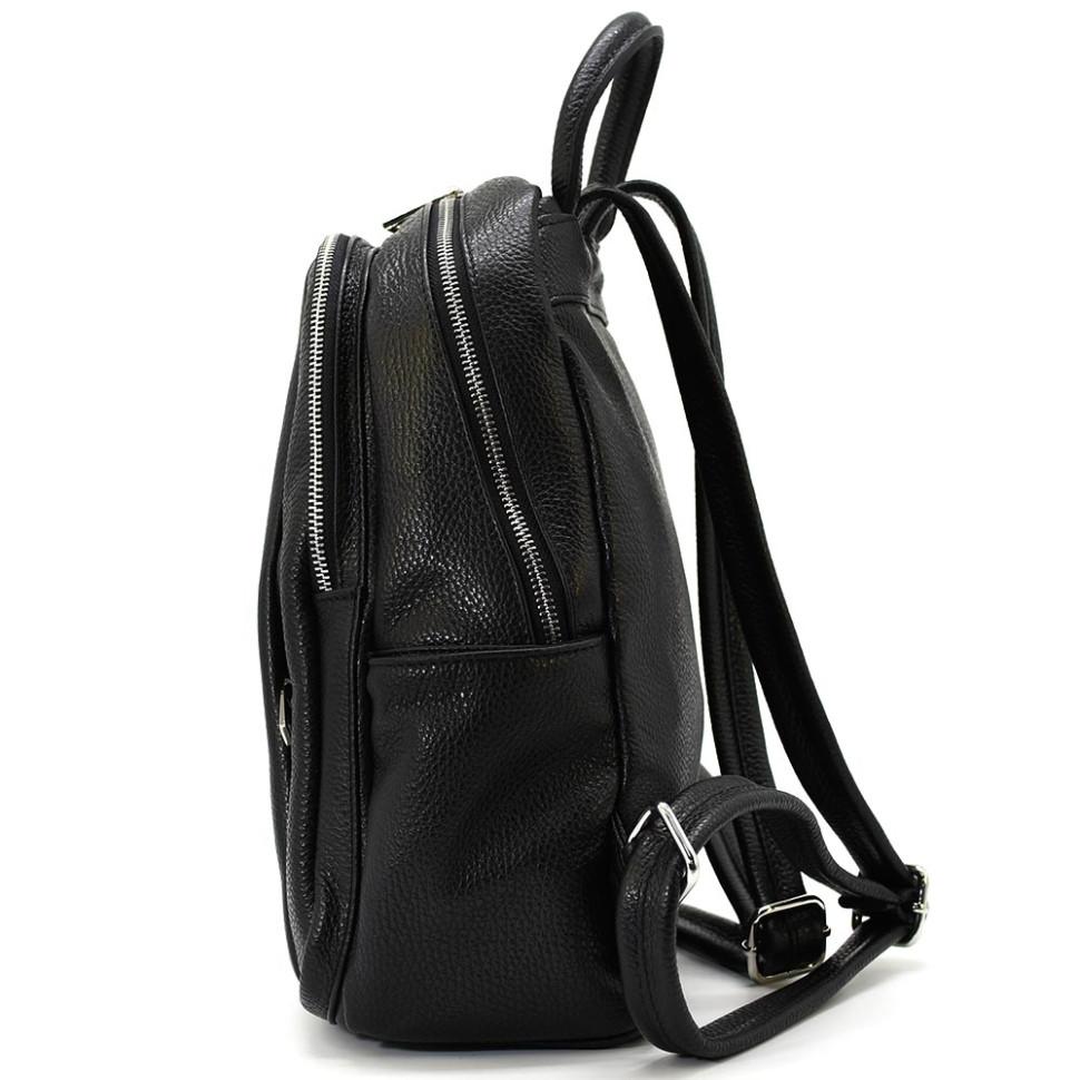 Кожаный женский рюкзак Virginia Conti Italy - 02443_fblack — 4