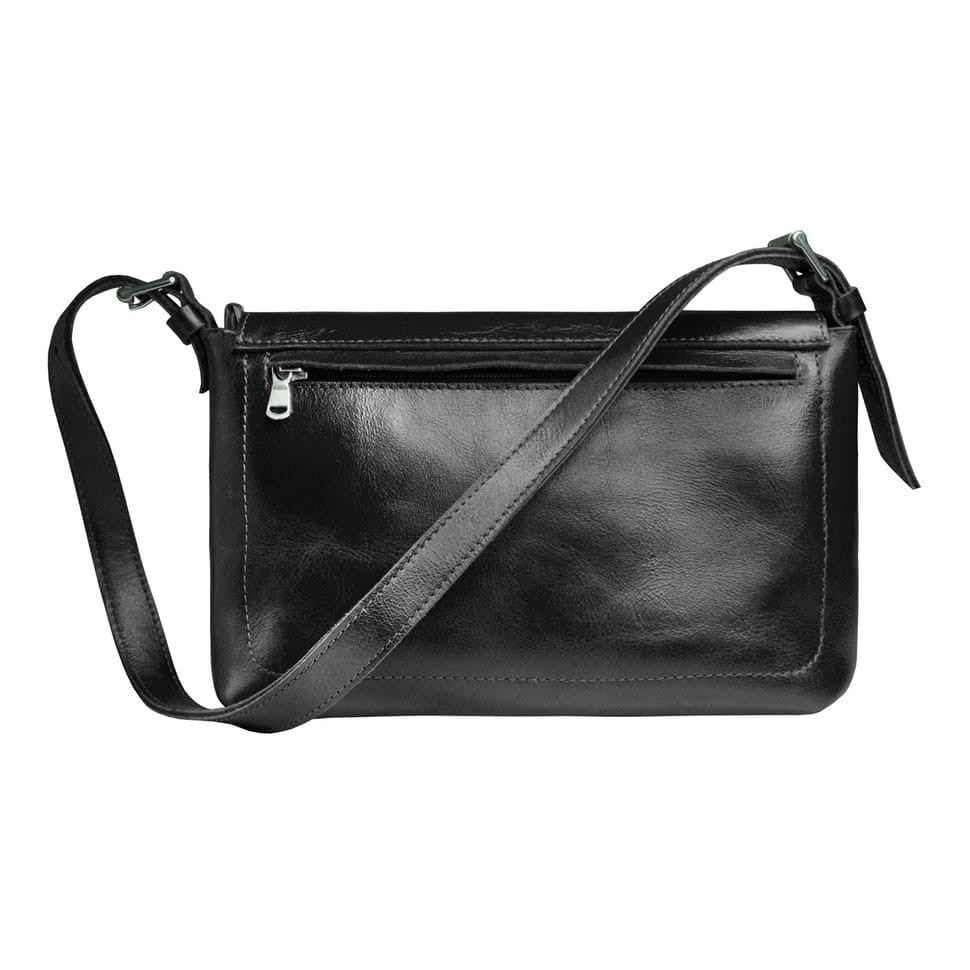 Женская сумка Grande Pelle 759610 270х180х70 мм глянцевая кожа черный — 4
