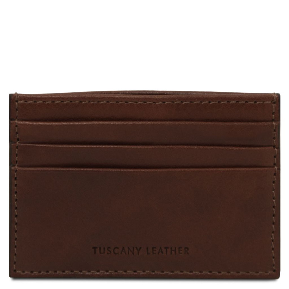 Кожаный кардхолдер Tuscany Leather TL142471 (Темно-коричневый)