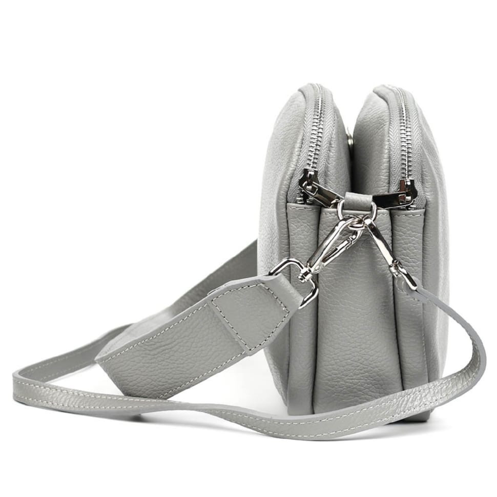 Кожаная женская сумка Virginia Conti Italy - VC02807grey серый — 3