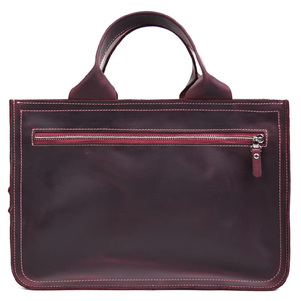 Сумка портфель кожаная для документов ноутбука LIMARY lim-380RW бордо — 2