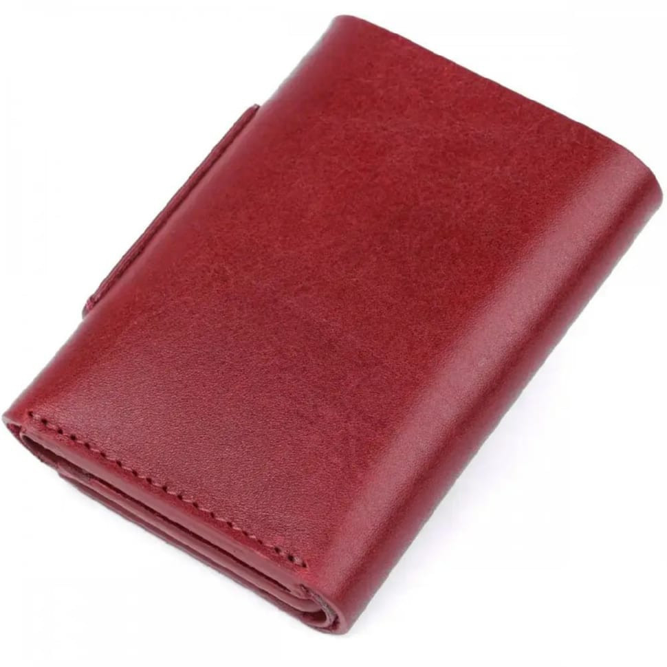 Портмоне кожаное, глянец, бордовое Grande Pelle 504661 — 2