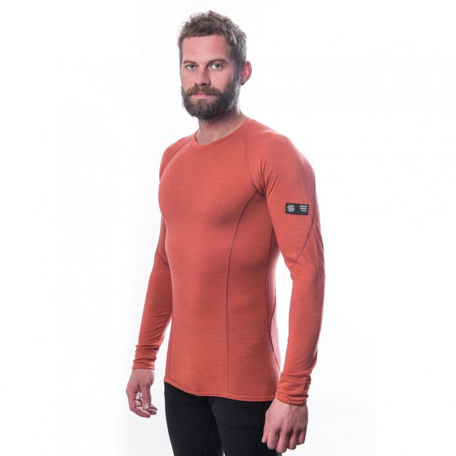 Термофутболка чоловіча Sensor Merino Active LS terracotta 23200037, SM11MA-terracotta-XXL — 2