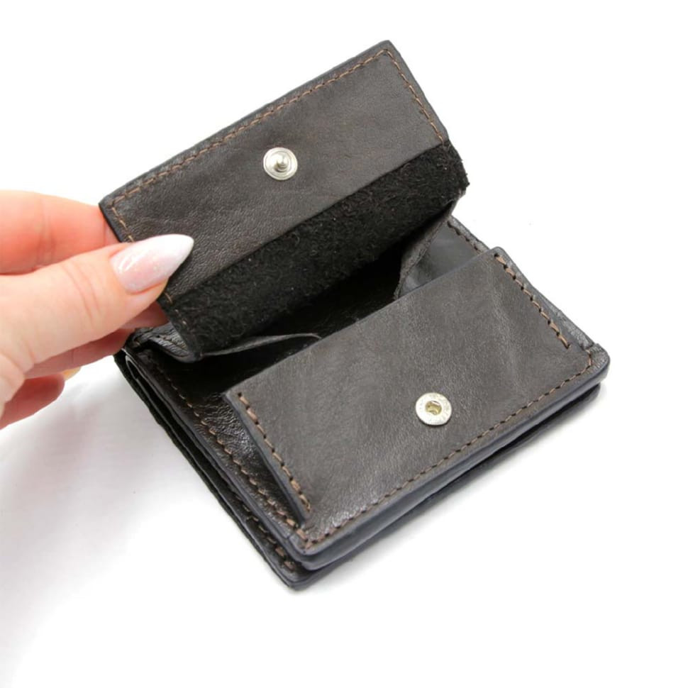Мужское кожаное портмоне коричневое Grande Pelle 538420 с монетницей — 4