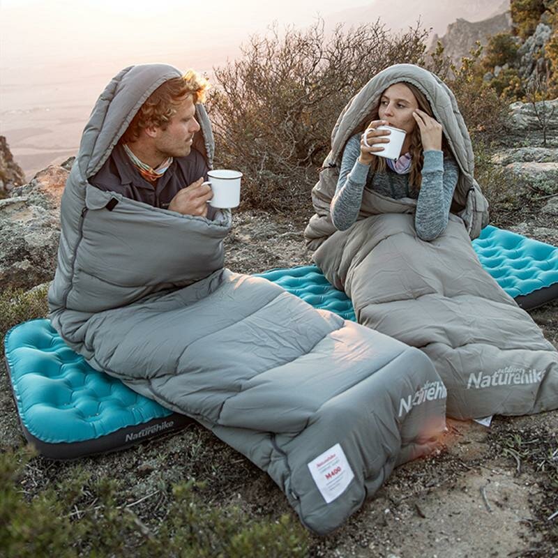 Спальник з капюшоном Naturehike M400 NH20MSD02, (1°C), лівий, сірий — 2