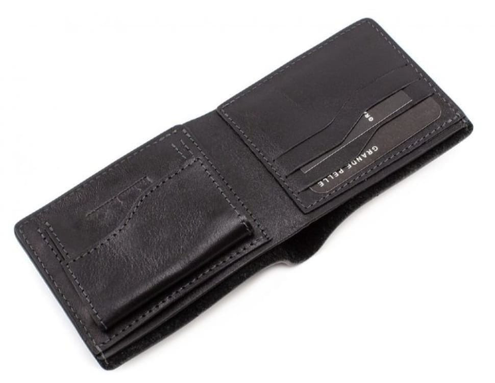 Кожаное портмоне Grande Pelle 506610 мужское двойного сложения (бифолд) — 2