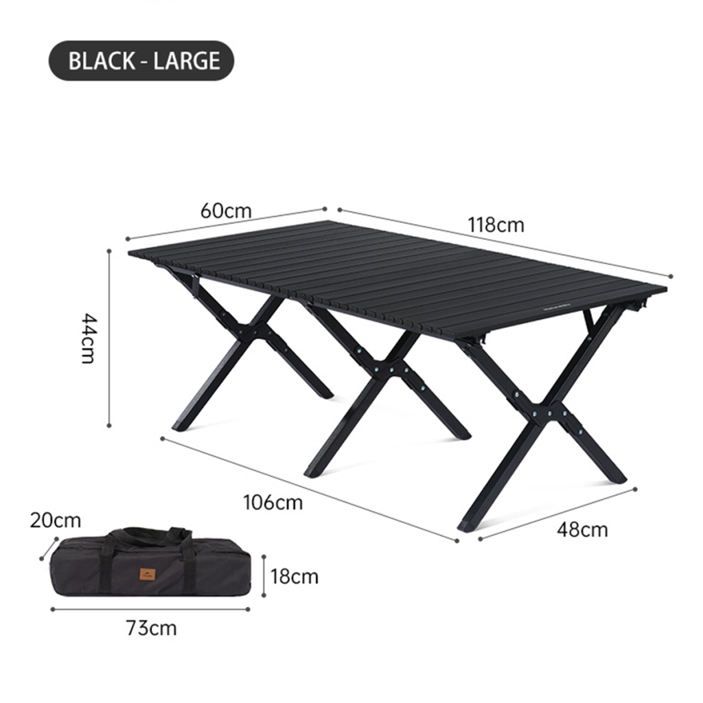 Розкладний стіл великий Naturehike CNK2300JU010, алюміній, чорний — 2