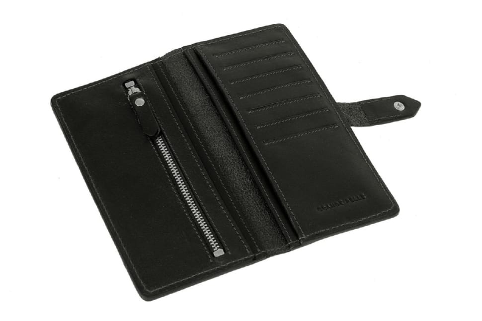 Длинное портмоне Grande Pelle 524610 глянцевая кожа черный — 4