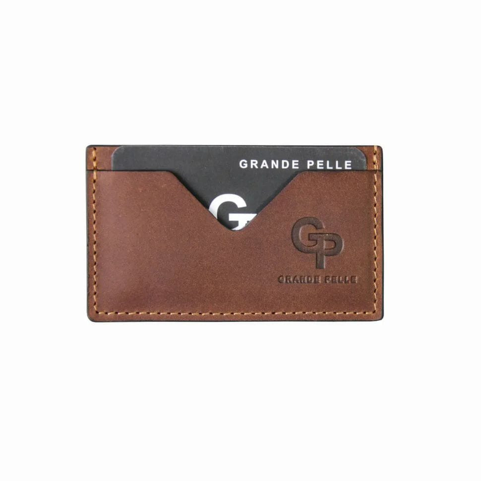 Кардхолдер Grande Pelle 300123 терракотовая кожа крейзи хорс — 3