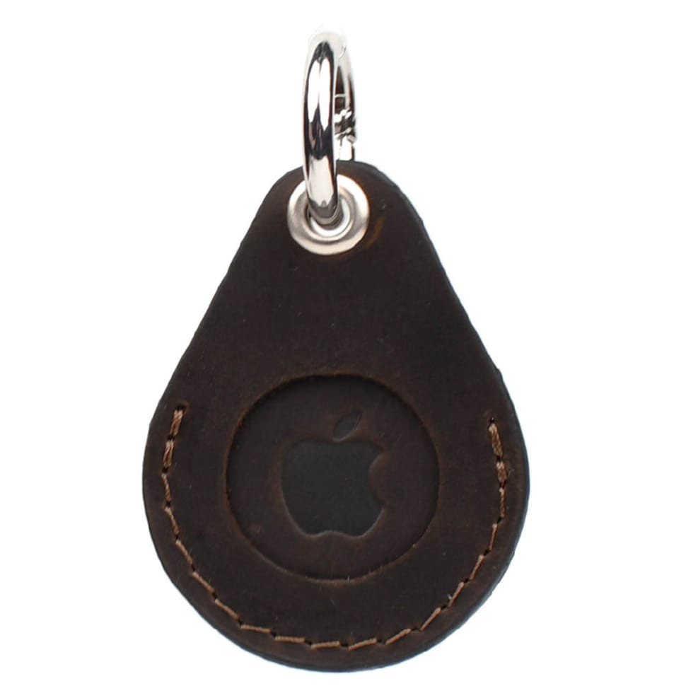 Кожаный чехол держатель для Apple Air Tag коричневый Grande Pelle 463120