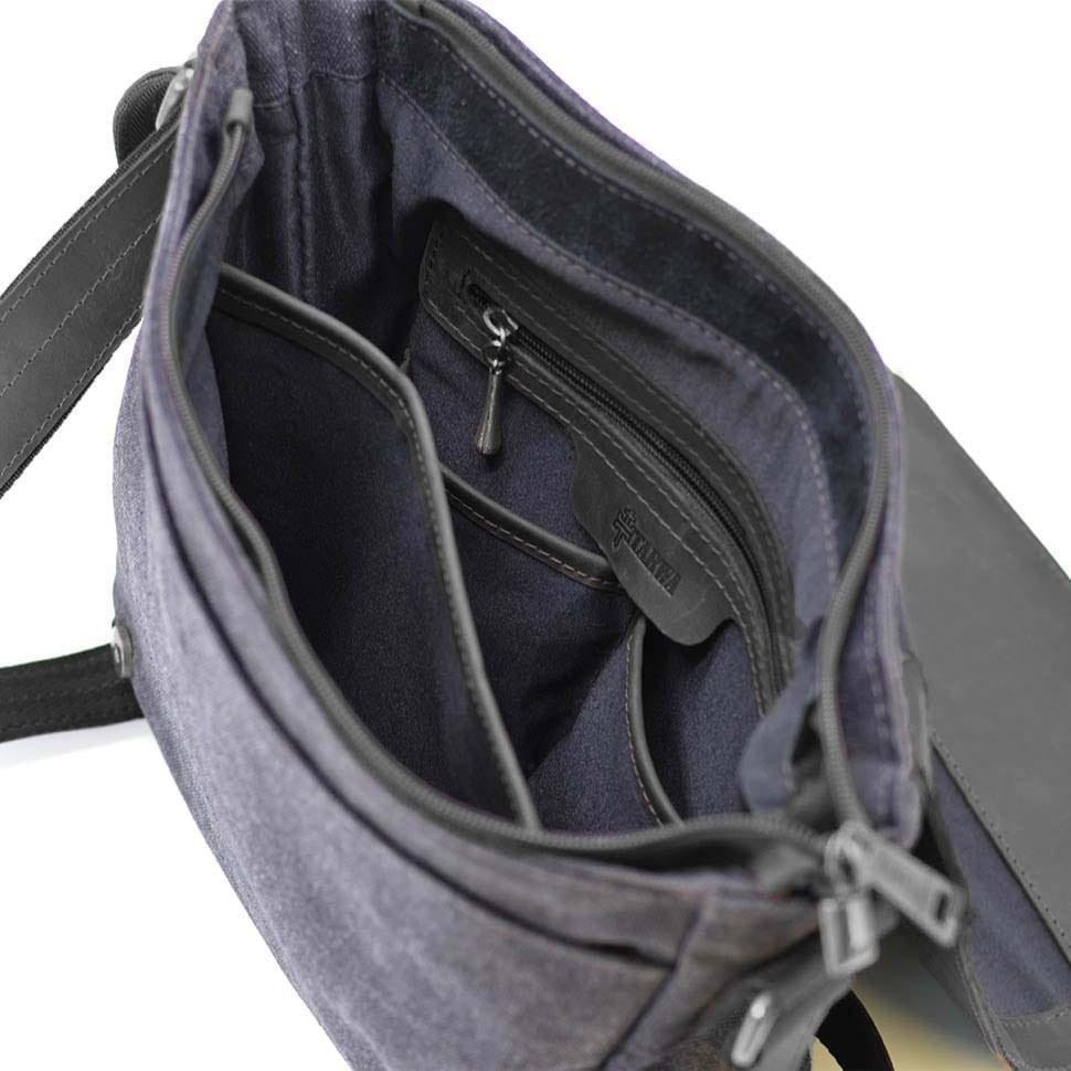 Сумка через плечо размера А4 из парусины и кожи RAG-6601-3md TARWA — 2