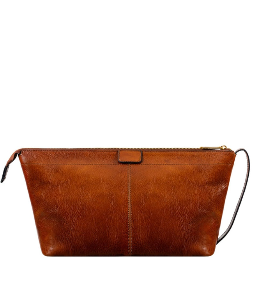 Женская кожаная косметичка Dopp Kit - Ragtime -  Коньячно-коричневый цвет - Time Resistance 5244301W — 3