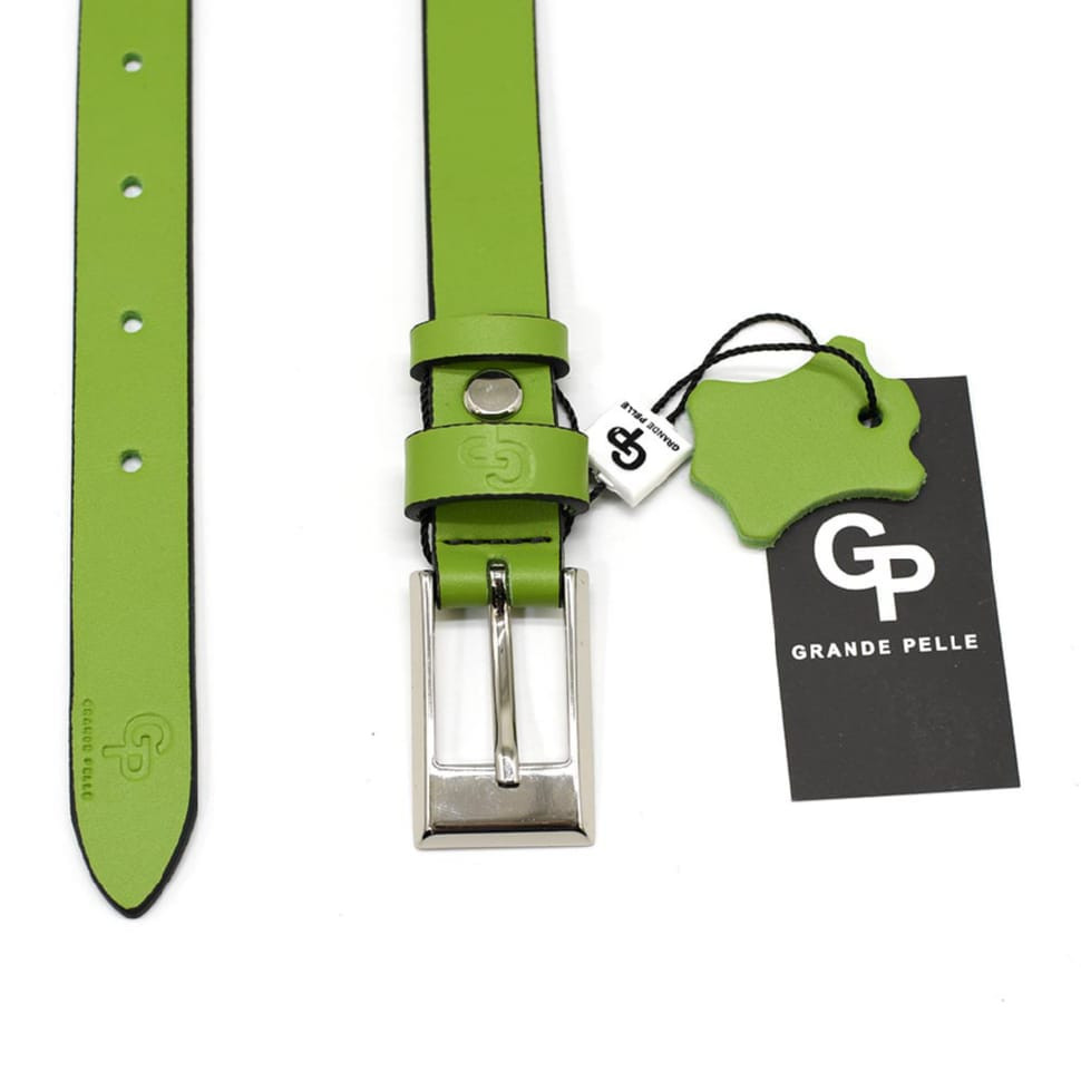 Ремень женский тонкий Grande Pelle 29230030033 в зеленом цвете — 2