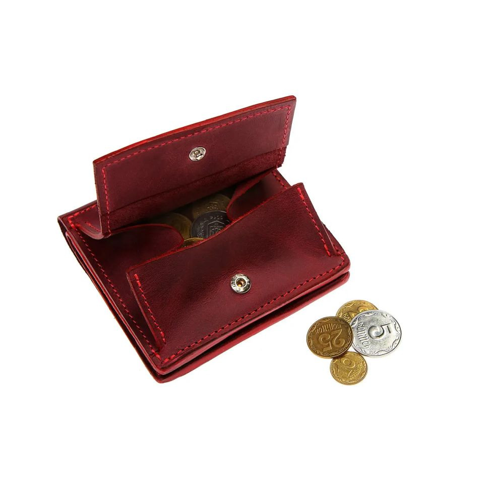 Портмоне Lettera с монетницей, бордовое Grande Pelle 537161 — 3
