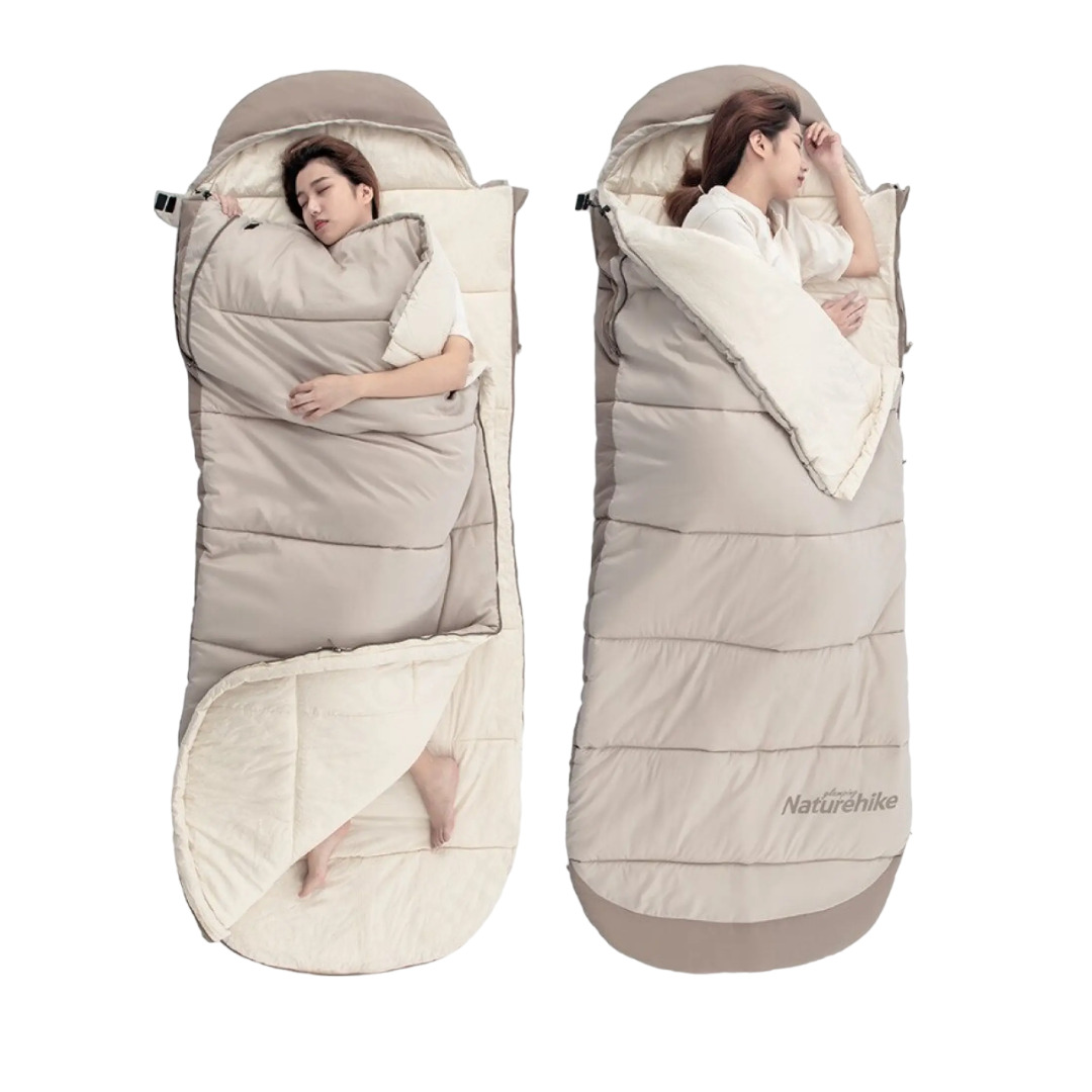 Спальний мішок з капюшоном Naturehike B400 NH21MSD11, бежевий — 4