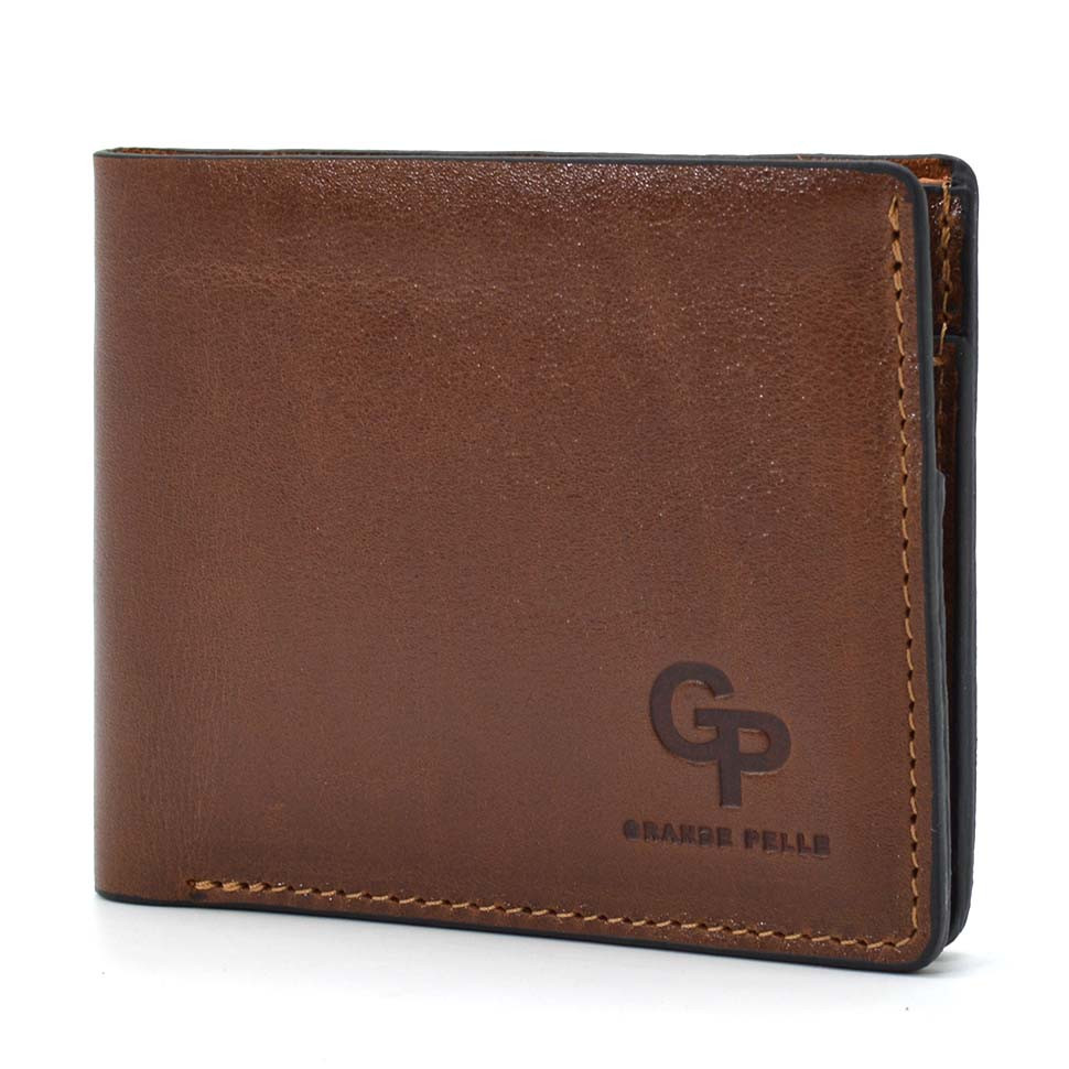 Кожаное портмоне для мужчин 505623 Grande Pelle, коричневого цвета — 4