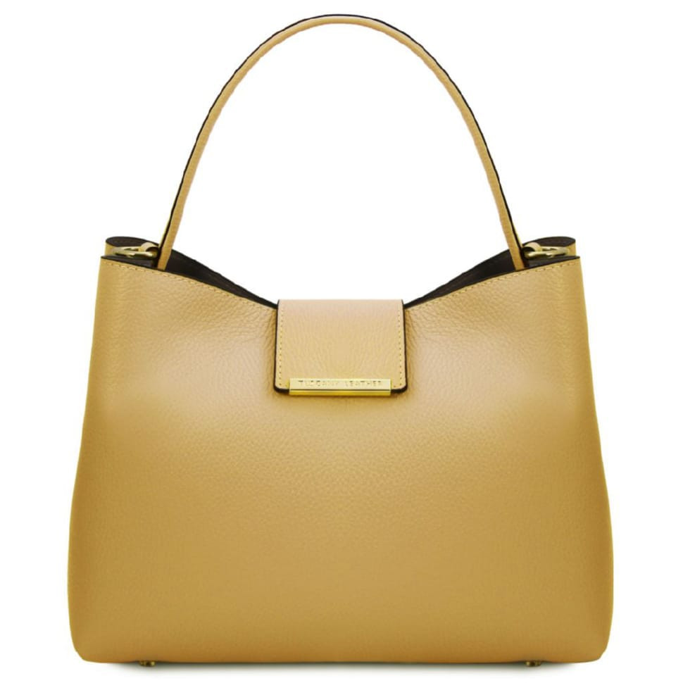 Кожаная женская сумка Tuscany TL142356 (Pastel yellow)