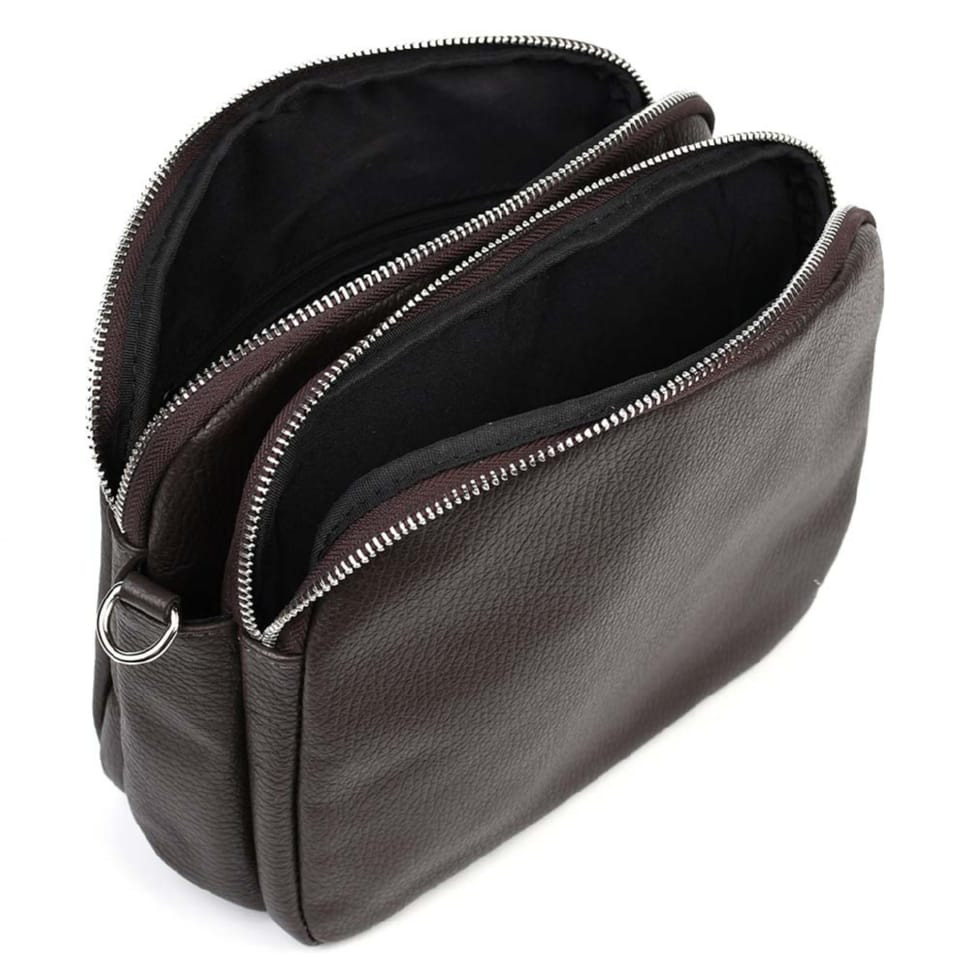 Кожаная женская сумка Virginia Conti Italy - VC02807brown коричневая — 2