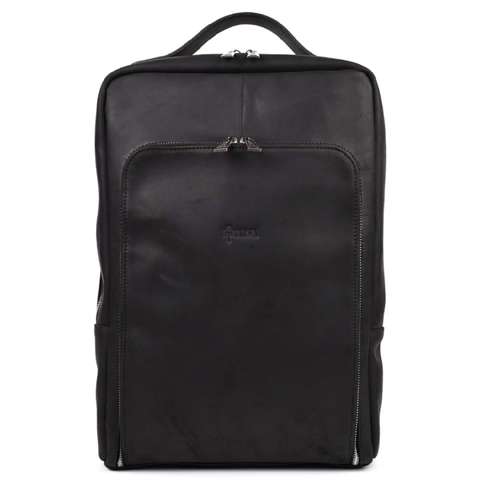 Кожаный рюкзак для ноутбука 15" дюймов RA-1240-4lx в черном crazy horse — 4