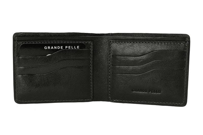 Портмоне Grande Pelle Onda 507610 глянцевая кожа черный — 2