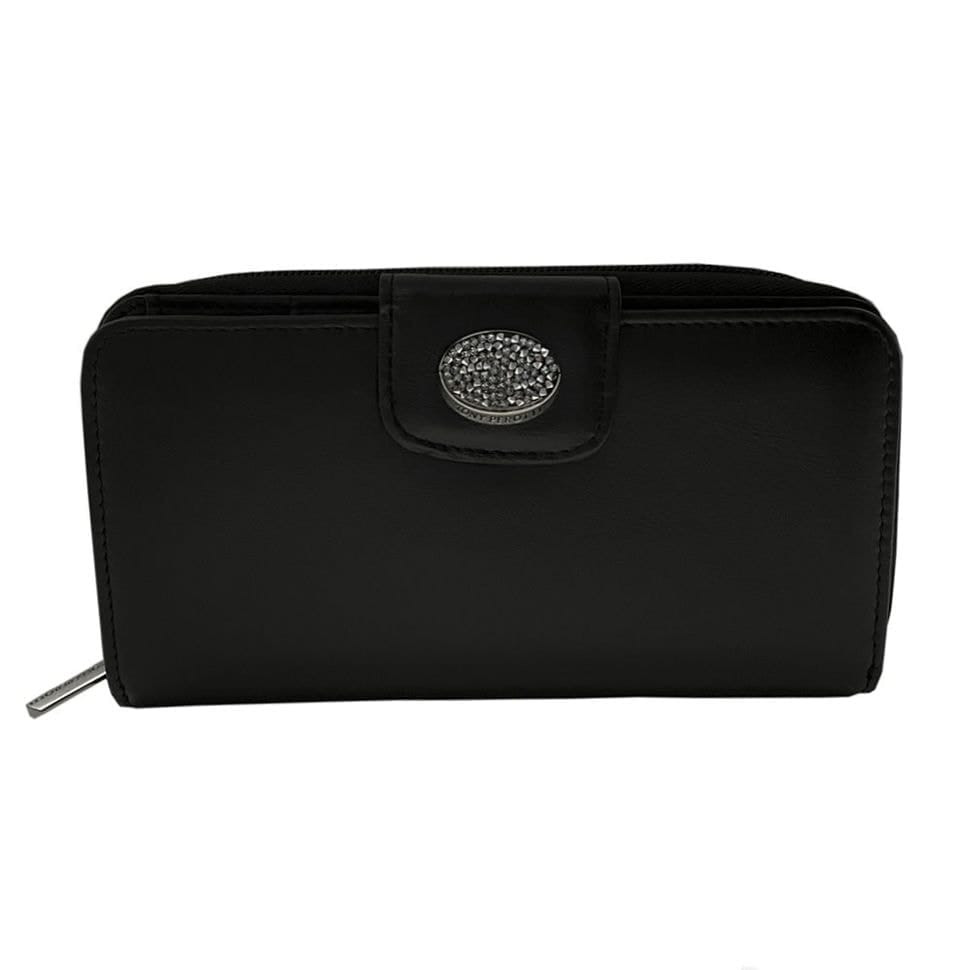 Портмоне кожаное Swarovski 1655A nero черный